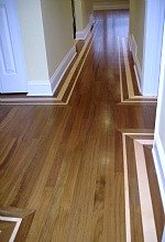 Walnut Hardwood Floor With Maple Border
